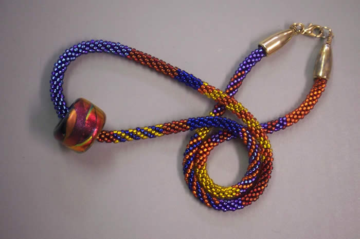 beaded kumihimo necklace